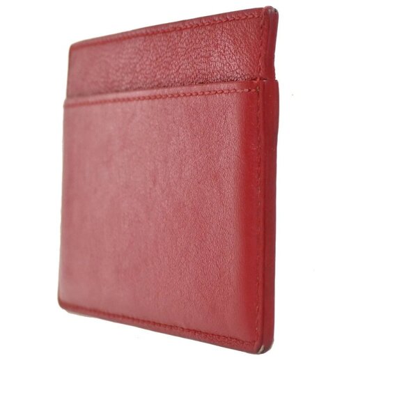 YVES SAINT LAURENT YSL Logo Card Case Wallet Leather Red Made in Italy 63KB290 - Picture 16 of 16